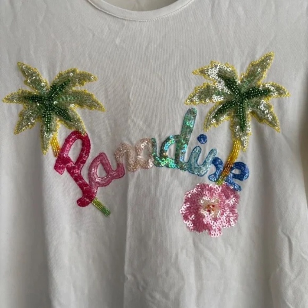 Escada Sport Vintage "Paradise" Sequins Tee Shirt - Picture 4 of 6